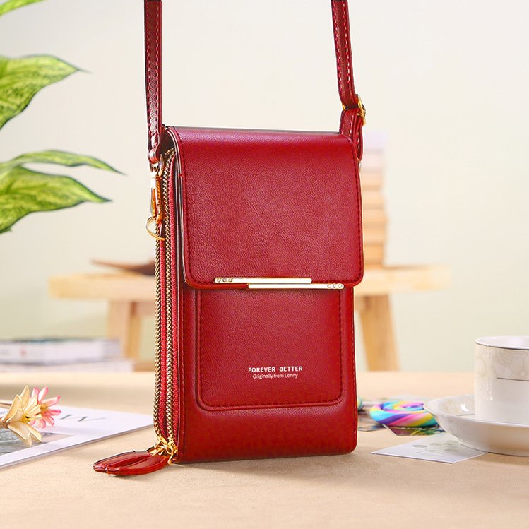 Simple And Elegant Women's Touchscreen Crossbody Phone Wallet