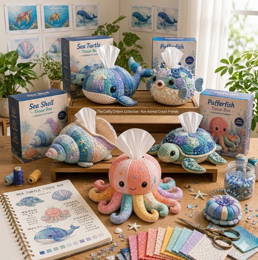 🌟 Crafty Critters DIY Tissue Box Kit – Fun Animal & Ocean Friends! 🌟